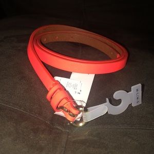NWT neon orange skinny belt size M-L